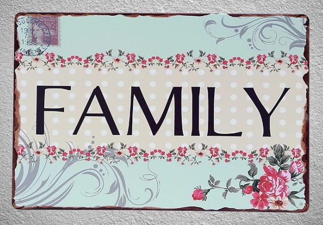 

1 piece Family Bless Quotes Tin Plate Sign wall Room man cave Decoration Art Dropshipping Poster metal