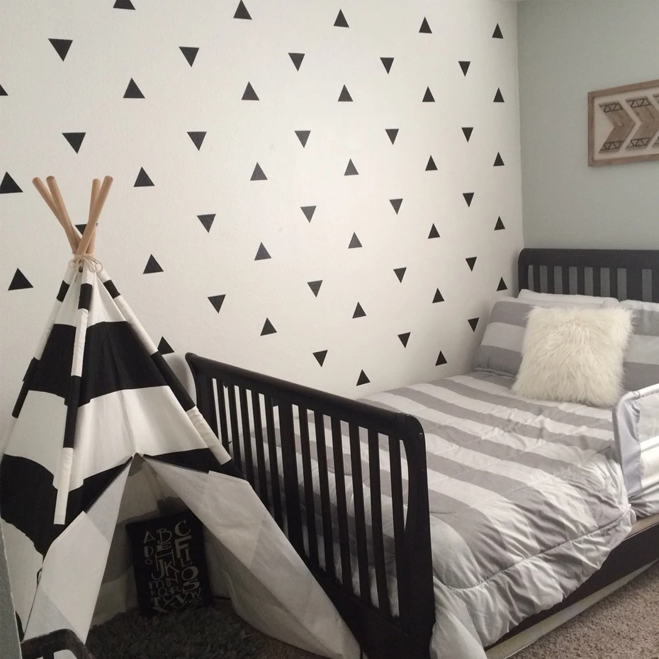 80 قطعة/المجموعة هندسية مثلث الفينيل صور مطبوعة للحوائط DIY ملصقات جدار القابل للإزالة جدار الفن ملصقات للأطفال غرفة نوم ديكور المنزل