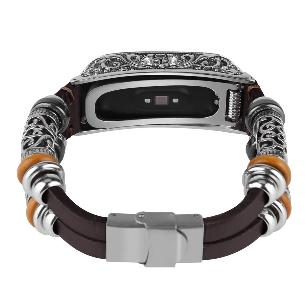 hotReplacement Leather Wristband Band Strap+ Metal Case For Xiaomi Mi Band 4 Purchasing