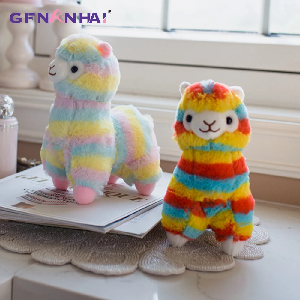 1 шт. 20 см Радуга Альпака плюшевые игрушки Овцы японский Soft Alpacasso детские мягкие Животные Альпака подвеска куклы подарки на день рождения