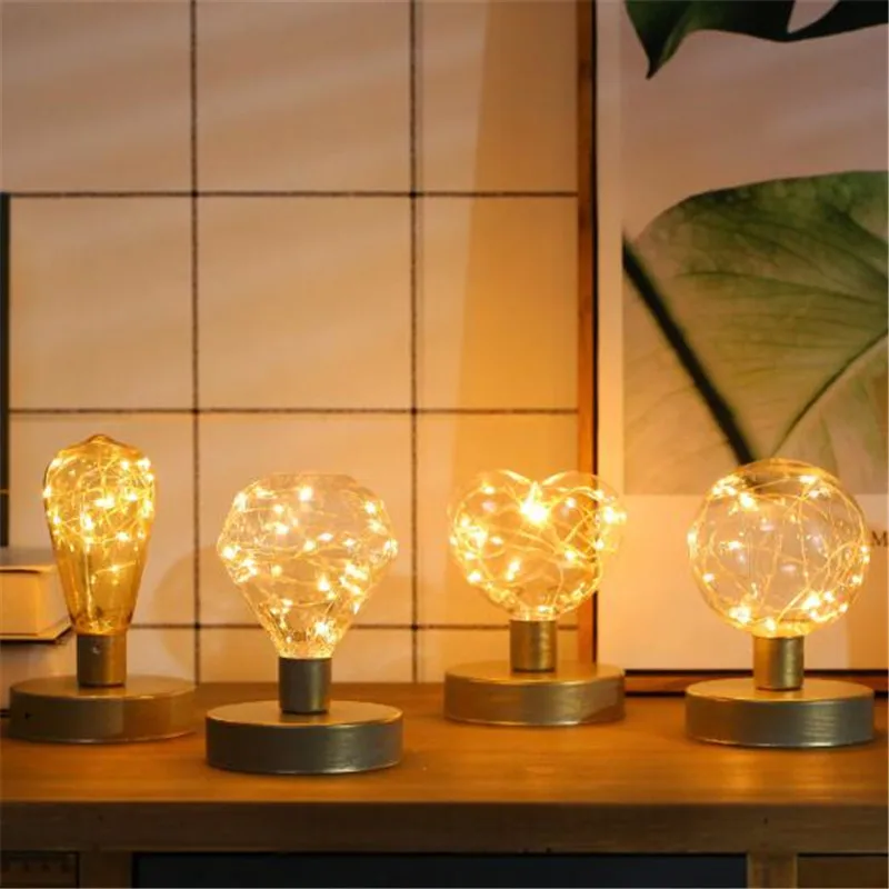 

Vintage LED Night Light Filament Lamp Edison Retro LED Lights String Bulb E27 DC5V AA Battery Warm White Table Xmas Art Lighting