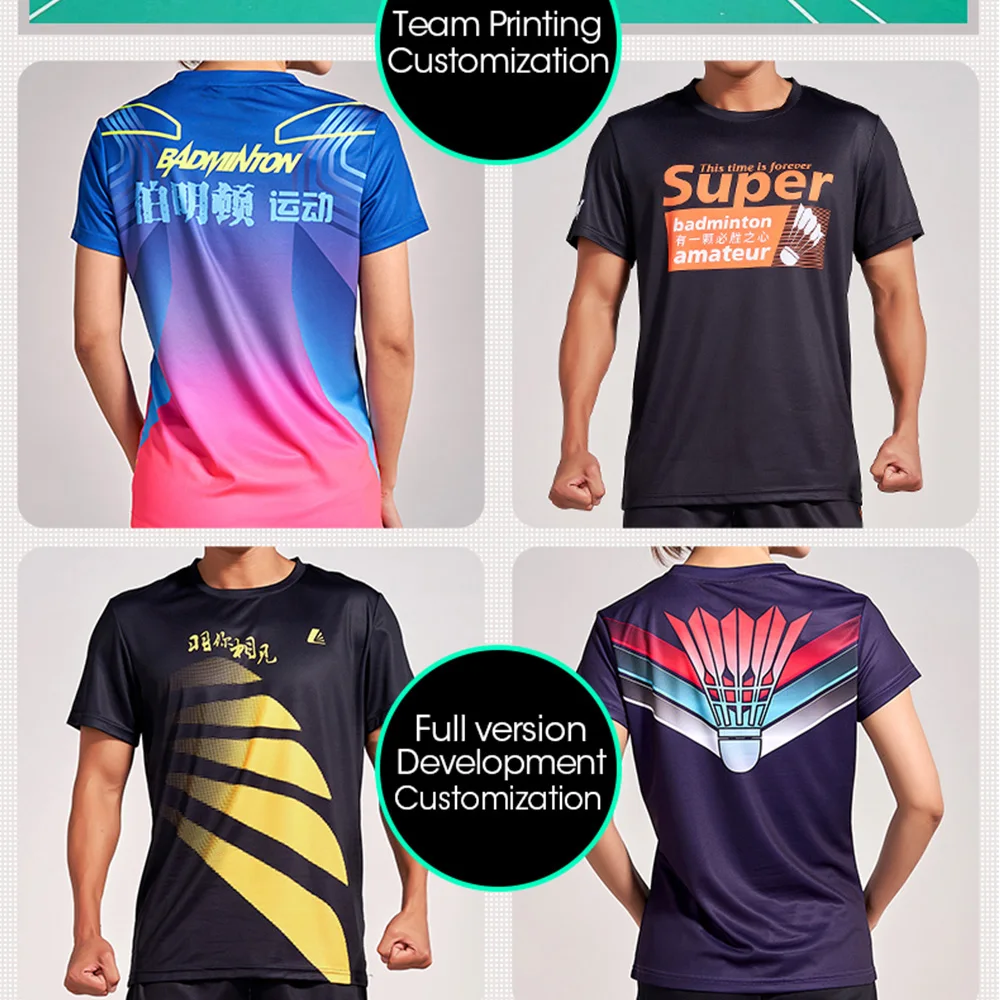 Kunli short tennis shirt men outdoor sports badminton clothing running clothing T-shirt basketball Volleyball shirt