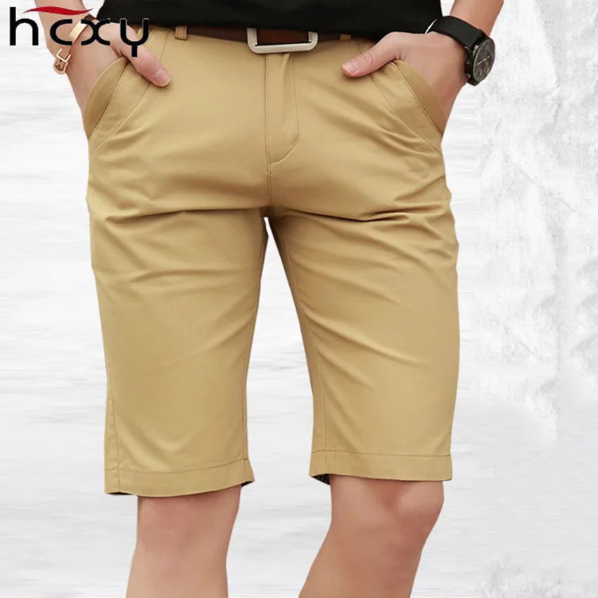 

HCXY 2018 Summer high quality Mens Shorts Casual Bermuda Brand Male Solid Color Cotton Cargo Shorts Men Fashion Man Beach Short