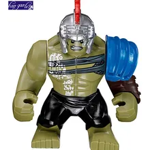 Haogaole xh654 100 шт. 7 см super heros Hulk Buster Green THOR Gorilla Grood Mark IGOR фигурка строительный блок игрушки
