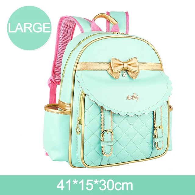 Ортопедический рюкзак, детские школьные сумки для девочек, детские рюкзаки 1-3-6 класса, Студенческая сумка для книг Mochila Infantil, рюкзак принцессы - Цвет: Green Large