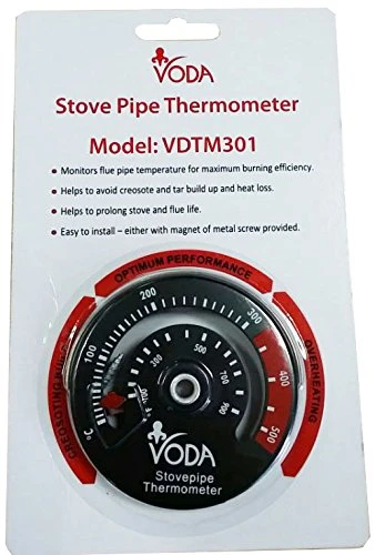 Термометр VODA для печки с магнитом и винтом Безопасный и эффективный прозрачный термометр - Цвет: Black