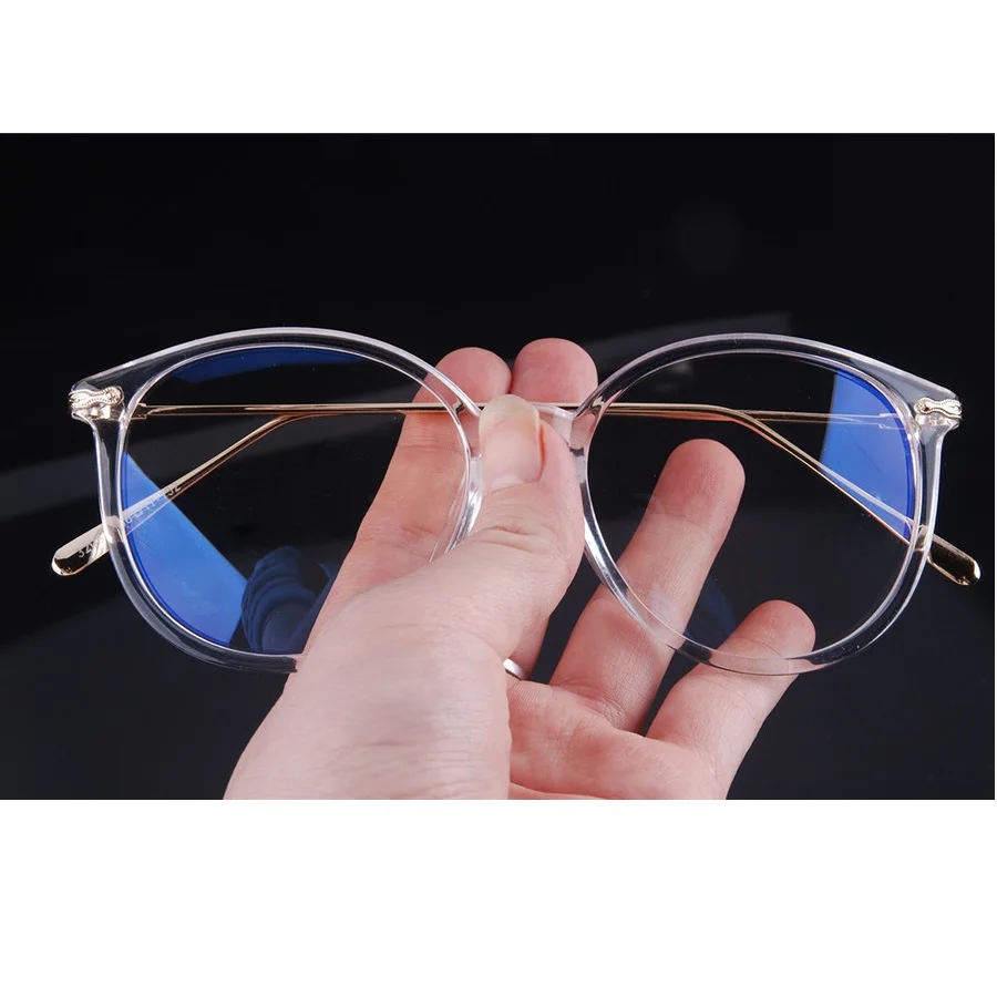 

Vazrobe Transparent Glasses Women Men Large Round Woman Nerd Points Eyeglasses for Female Clear Circle Eyeglass with Plain Lens