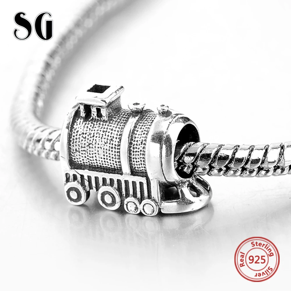 

Lovely Train Fit Authentic European Charms Bracelet Silver 925 Original Locomotive Pendants Beads For Women Fashion DIY Jewelry