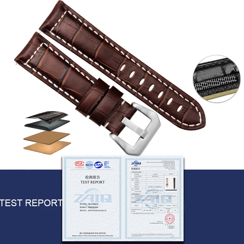 

PEIYI 20 22 24 26mm Personality Wristband Genuine Leather Replacement Strap Pin Buckle Brand General Quick release