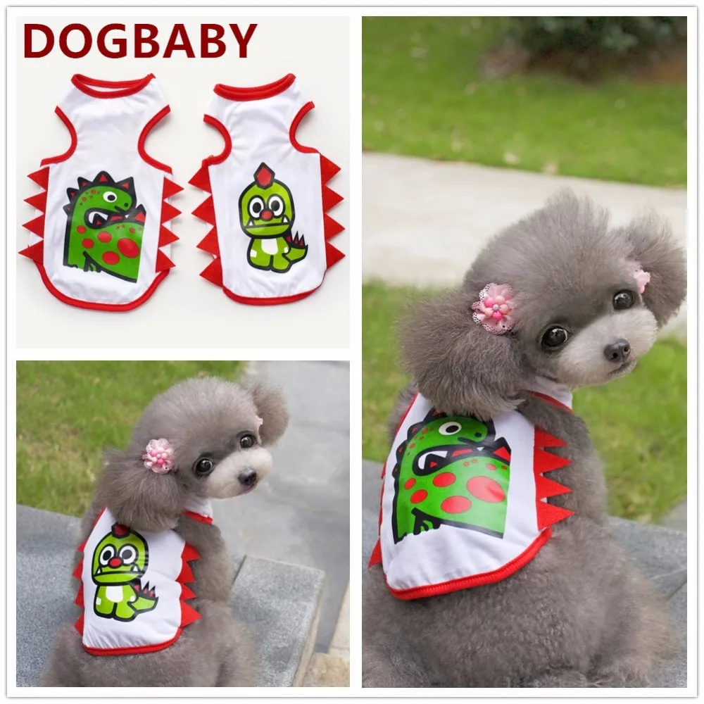 

Spring and summer new pet dog Teddy pet cat clothing pets vest cute dinosaur vest clothes for dogs