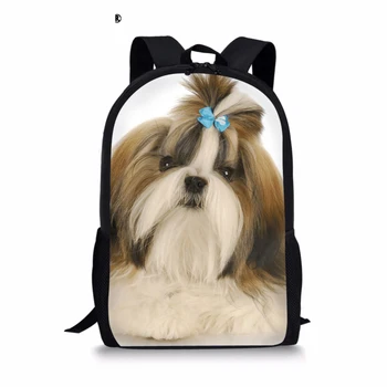 

3D Animal Yorkshire Terrier Printing Children Mochilas Backpack School Kids Shoulder Pencil Women Men Travel Bolso Custom Drop