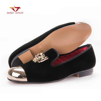 

men loafers New style tiger buckle with gold toe men velvet shoes handmade party and wedding luxury men dress shoe men's flats