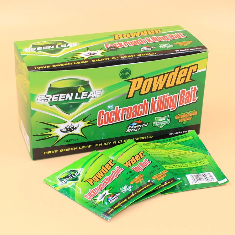 4 упаковки, Зеленый лист, эффективная приманка для уничтожения тараканов, порошок, отпугиватель тараканов, средство для борьбы с насекомыми, против вредителей