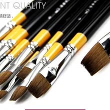 1 шт. кисть для рисования, плоская Волчья шерсть, пропиленовая Акварельная акриловая кисть для рисования маслом, художественная кисть для рисования, 0,4~ 2,6 см, AHB006