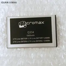 QiAN SiMAi 1 unids 100% Micromax Q334 1800 mAh Móvil Batería de Repuesto de alta calidad Freeshipping + Código de Seguimiento