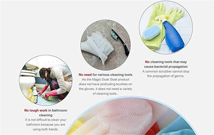 Волшебные силиконовые резиновые перчатки для мытья посуды, экологически чистые скрубберы для многоцелевой кухонной кровати ванной