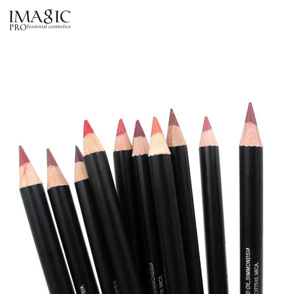 Imagic lipliner ручка мода прочного влаги lipliner Waterproof Lip Liner stick водонепроницаемый карандаш 12 цветов с 1 шт. точилка