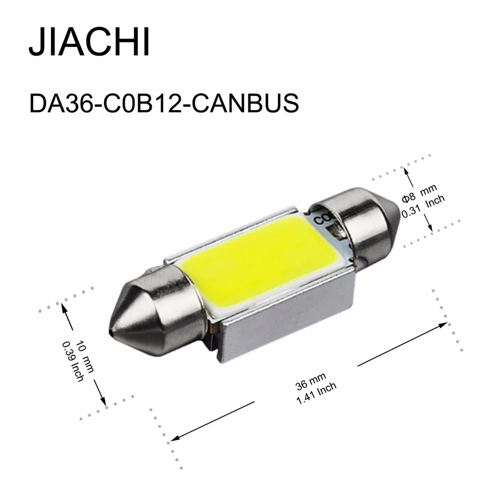 JIACHI 100 x светодиодный Замена лампы для автомобилей гирлянда лампочек 36 мм C5W COB 12