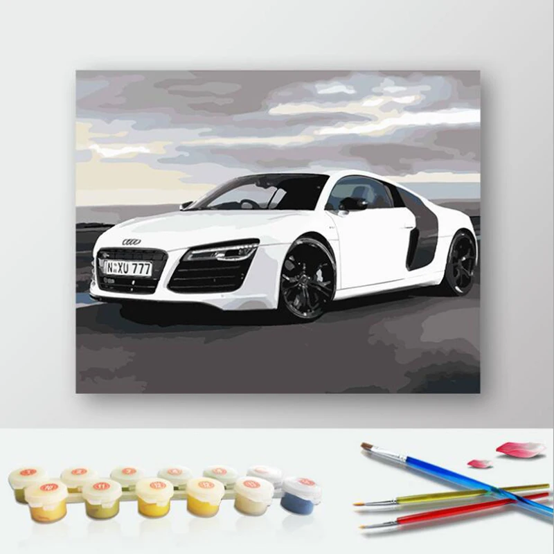 DIY Painting By Numbers Car Modern Home Wall Decor Kits Acrylic Paint On Canvas Hand Painted