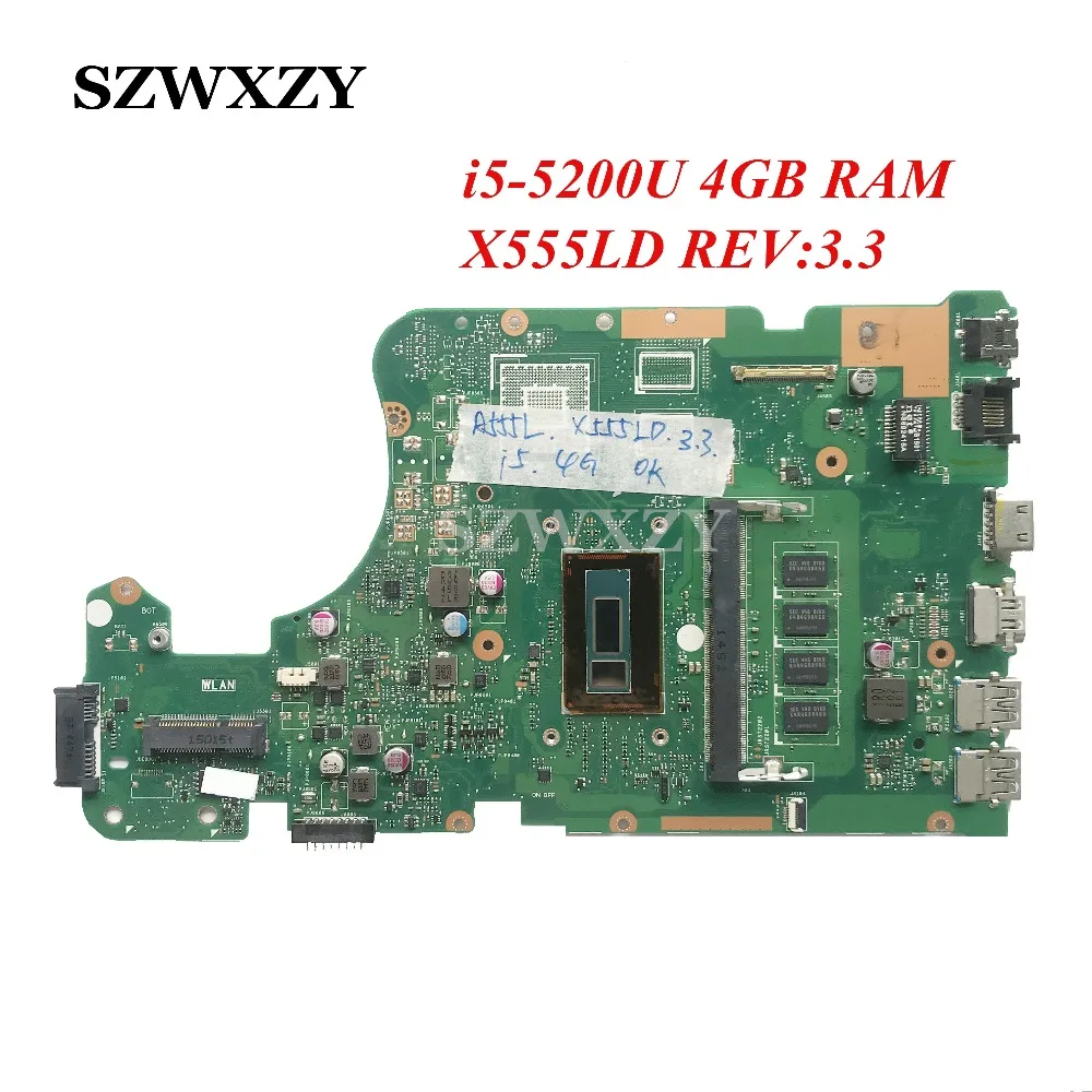 X555LD REV: 3 для ASUS X555LA X555LAB материнская плата ноутбука с процессором SR23Y I5 5200U 4 Гб RAM