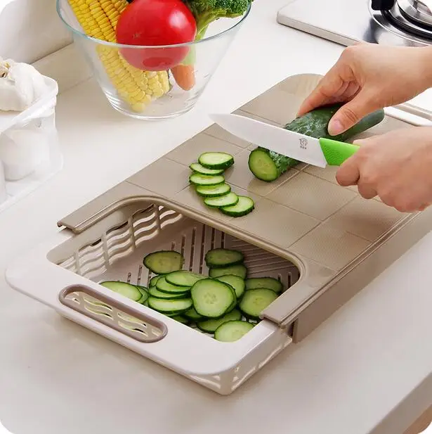 

Multifunctional Chopping Board Thickening Plastic Cutting Board Rectangle Fruit Meat Slip-resistant Kitchen Board