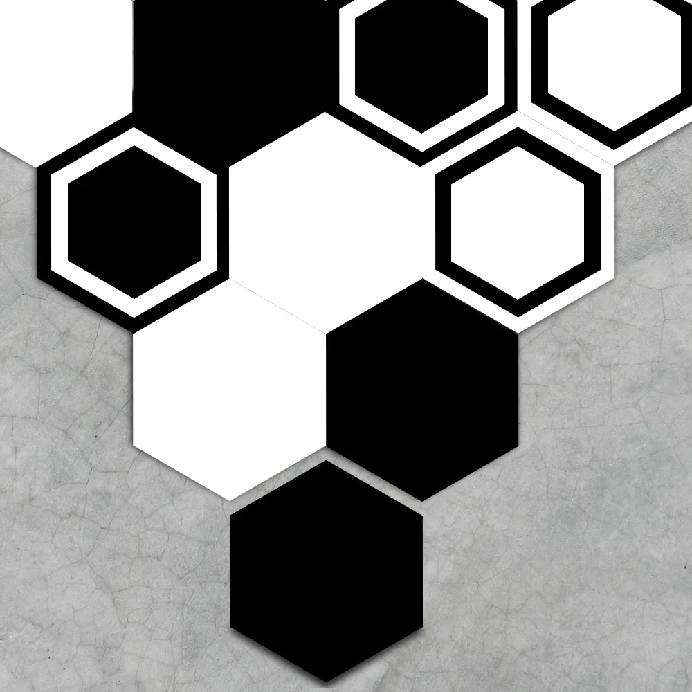 

Funlife bedroom floor tile stickers waterproof non-slip creative wall stickers black and white home decoration DB060