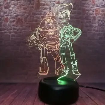 

Toy Story Juguete 3D Nightlight LED Mixed 7 Colors Changing Light Toy Story 4 Anime Buzz Lightyear action & toy figures