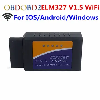 

Newly ELM327 WIFI V1.5 Connection OBD2 Auto Code Reader WI-FI Connection ELM 327 Supports iOS Phone OBD2 Diagnostic Scanner