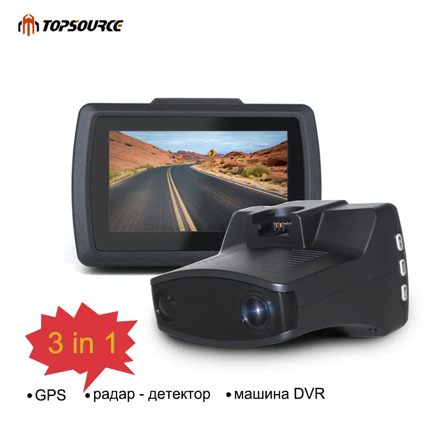 

TOPSOURCE 2.7" Video Recorder Car DVR Camera Ambarella 3 in 1 Radar Detector GPS LDWS HD 1296p 170 Degree dash cam Registrar