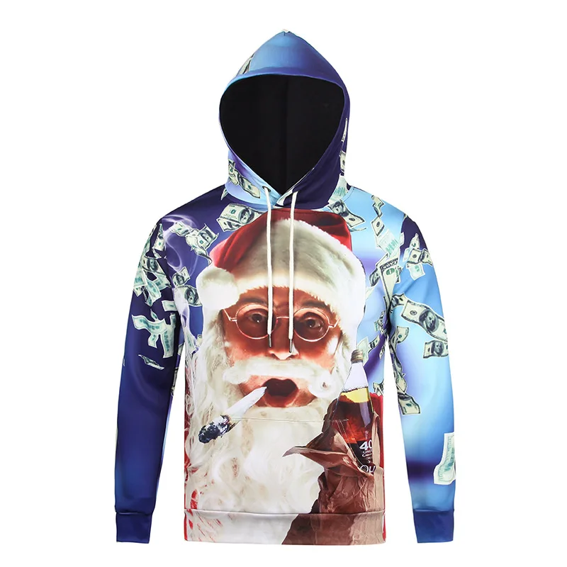 

2017 Brand new European Christmas clothing men women Hoodie 3D Digital Printing creative Hoodies Sweatshirts Hoodie Sweatshirt