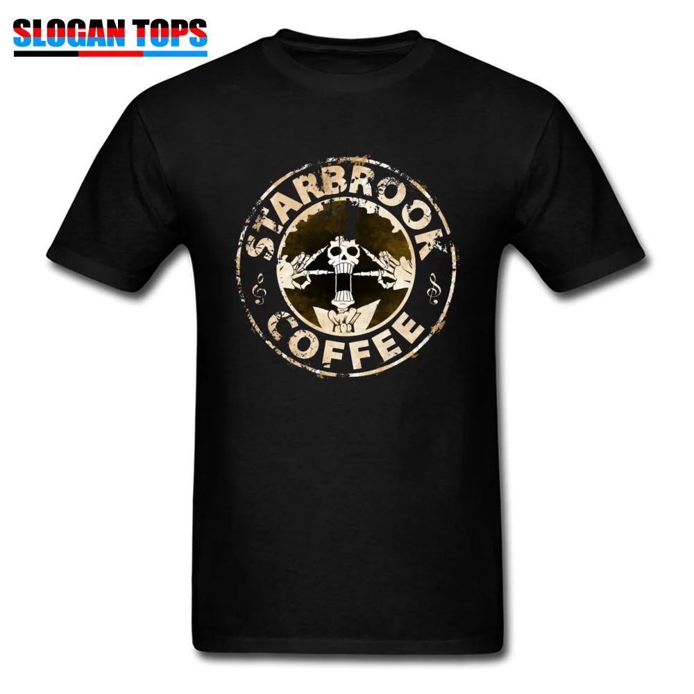 

One Piece T Shirt Pirate King Tshirt Men Starbrook Coffee Grunge Art T-shirt Japan Anime Soul Skull Brook Tops Luffy Zoro Tees