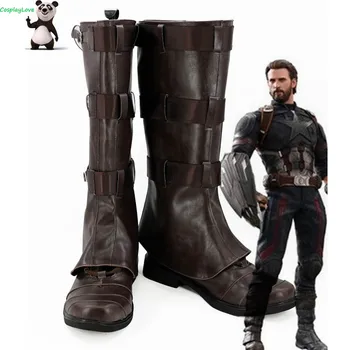 

Marvel Avengers 3: Infinity War Captain America Steven Rogers Cosplay Shoes Long Boots Newest Custom Made CosplayLove