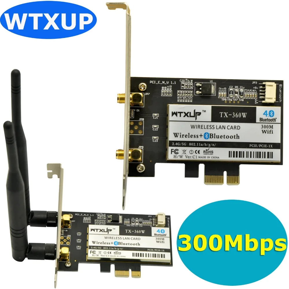WTXUP AR5B22 двухдиапазонный 300 Мбит/с беспроводной PCI-E WiFi адаптер с Bluetooth 4 0 BT для Atheros PCI