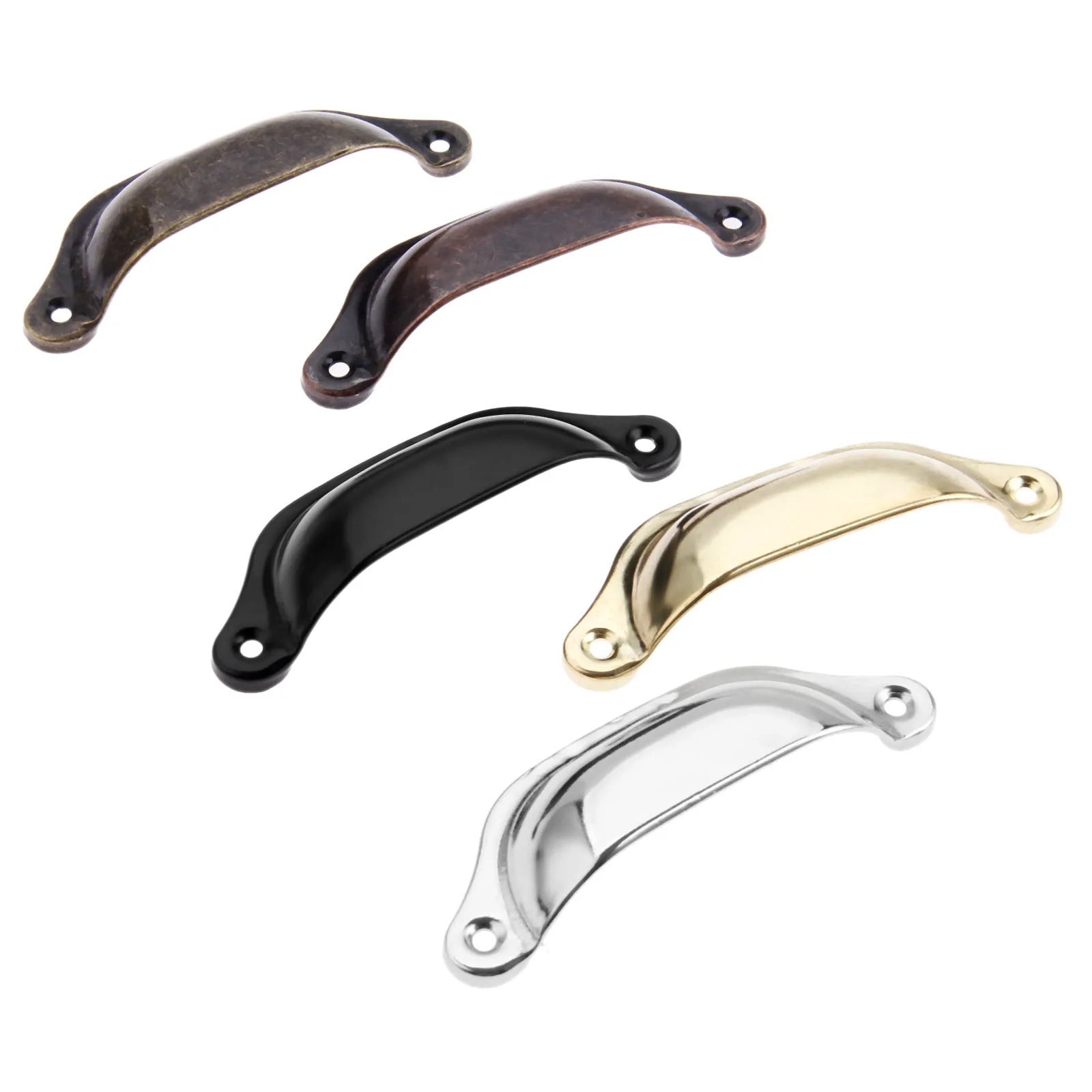 2Pcs 98x35mm Antique Iron Shell Pull Handle Retro Kitchen Drawer Cabinet Cupboard Door Handle Furniture Knobs Furniture Hardware