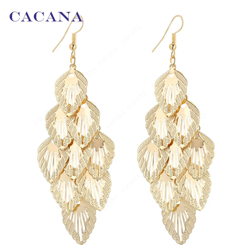 CACANA Dangle Long Earrings For Women Beautiful Top Quality Leaves Bijouterie Hot Sale No.A696A697