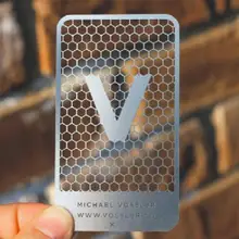 Дизайн Цена по прейскуранту завода высокое качество нержавеющая сталь металл дыропробивные визитные карточки печать