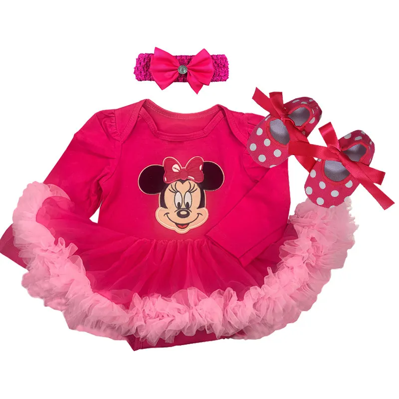 

Baby Girls Infant Mickey Dress Clothes 1st Birthday Girl Party Dress Christening Gown Long Sleeve Baby Girl Dresses 3 6 months