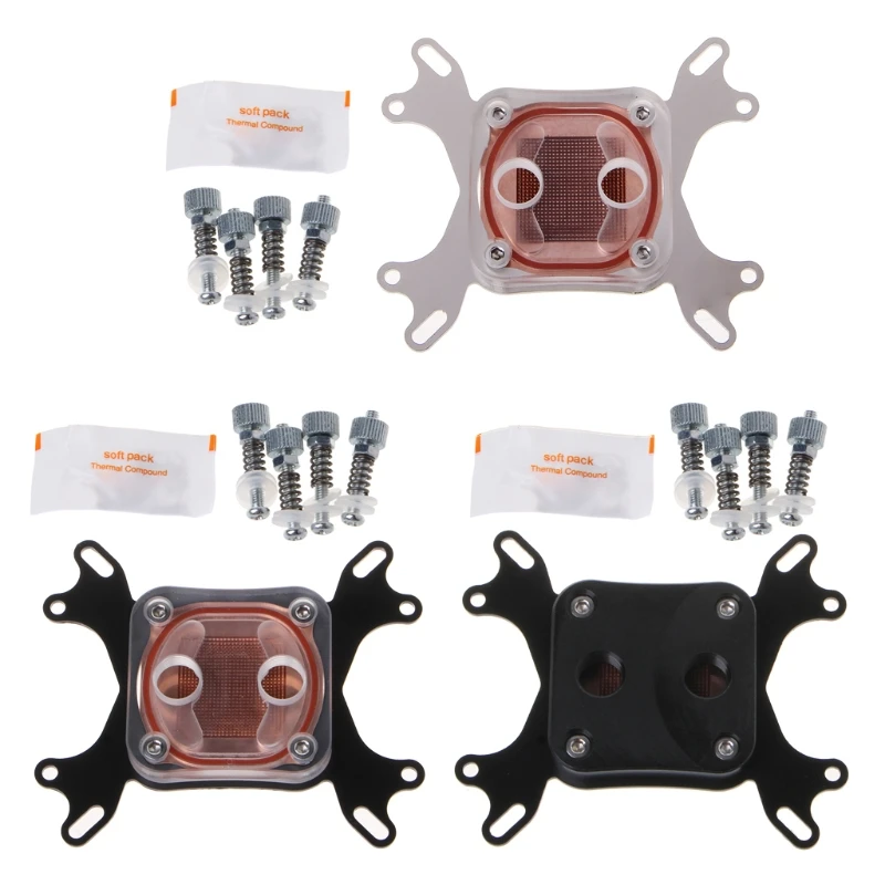 

Computer CPU Water Cooler 50mm Transparent Cover Cooling Block For AMD Intel