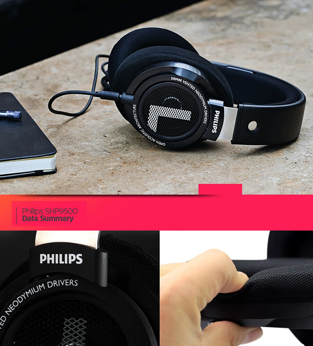 Наушники Philips Hi-Fi SHP9500 3,5 мм разъем неодимовый драйвер гарнитура для музыки и кино и игры блютуз наушники