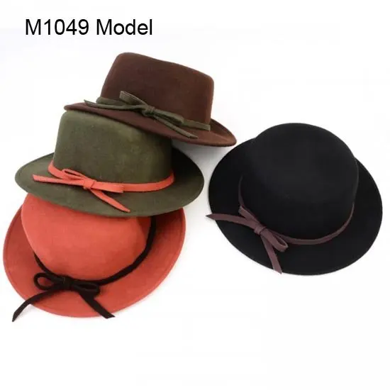 Wholesale 6pcs NEW Women Wool Hats Vintage Womens Fedora Designer