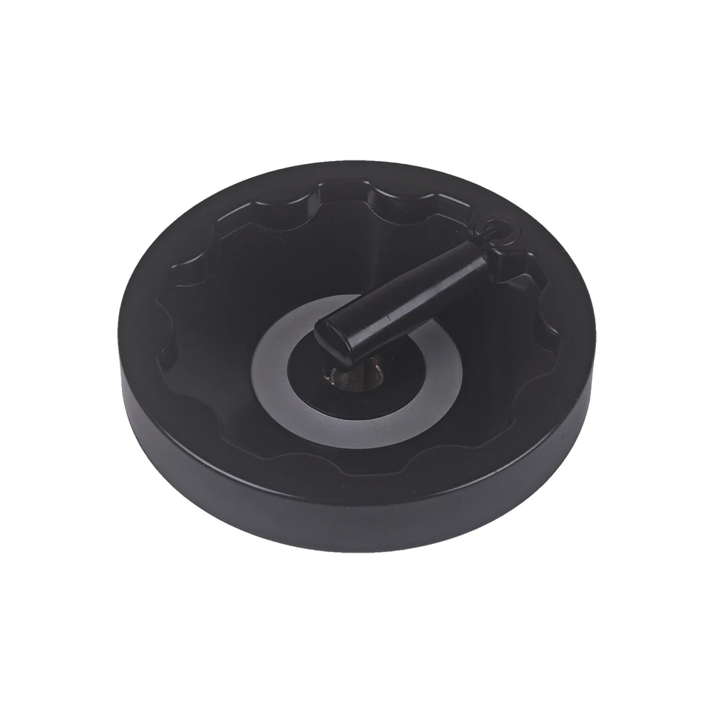 Black 20 x 200mm Plastic Lathe Milling Machine Inside Ripple Hand Wheel