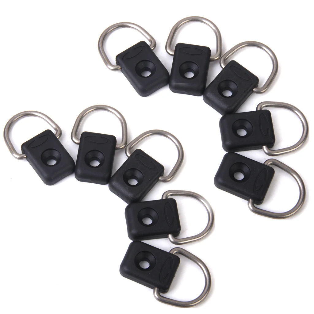 10Pcs Lightweight Nylon Kayak Boat Dinghy Rope Buckle Single Loop Deck Eye Water Sports Rowing Boats for Surfing Fishing Accesso
