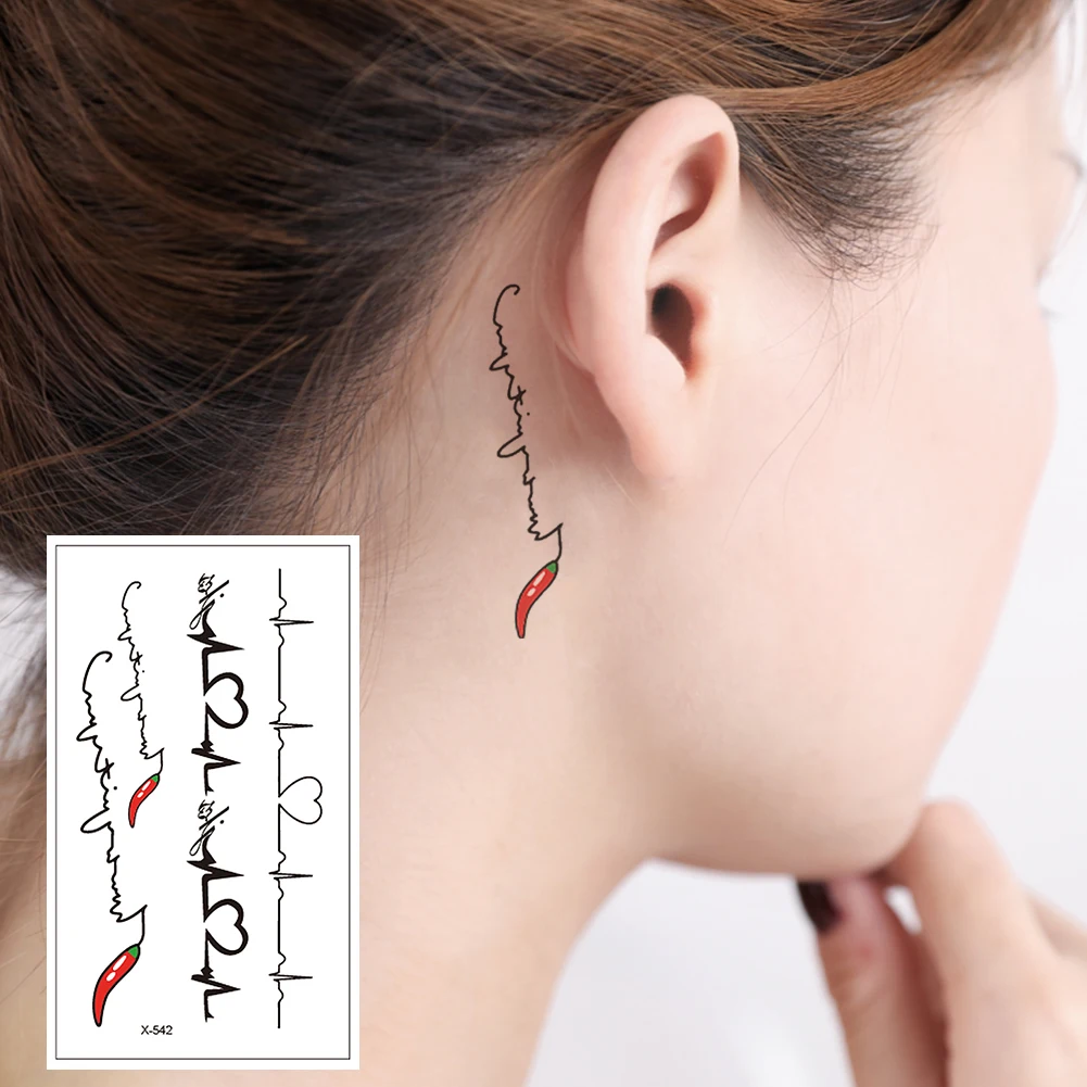 

X-542 Cute sexy small lines behind the ears chest chest high quality temporary tattoo stickers detachable waterproof women