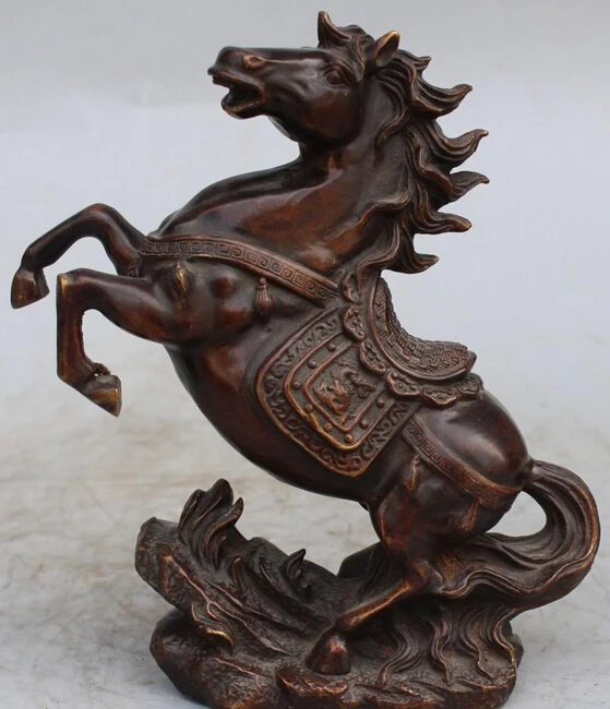 

8" Marked Chinese Bronze Gilt Successful Running Horse Horses Animal Statue S0708 Discount 35%