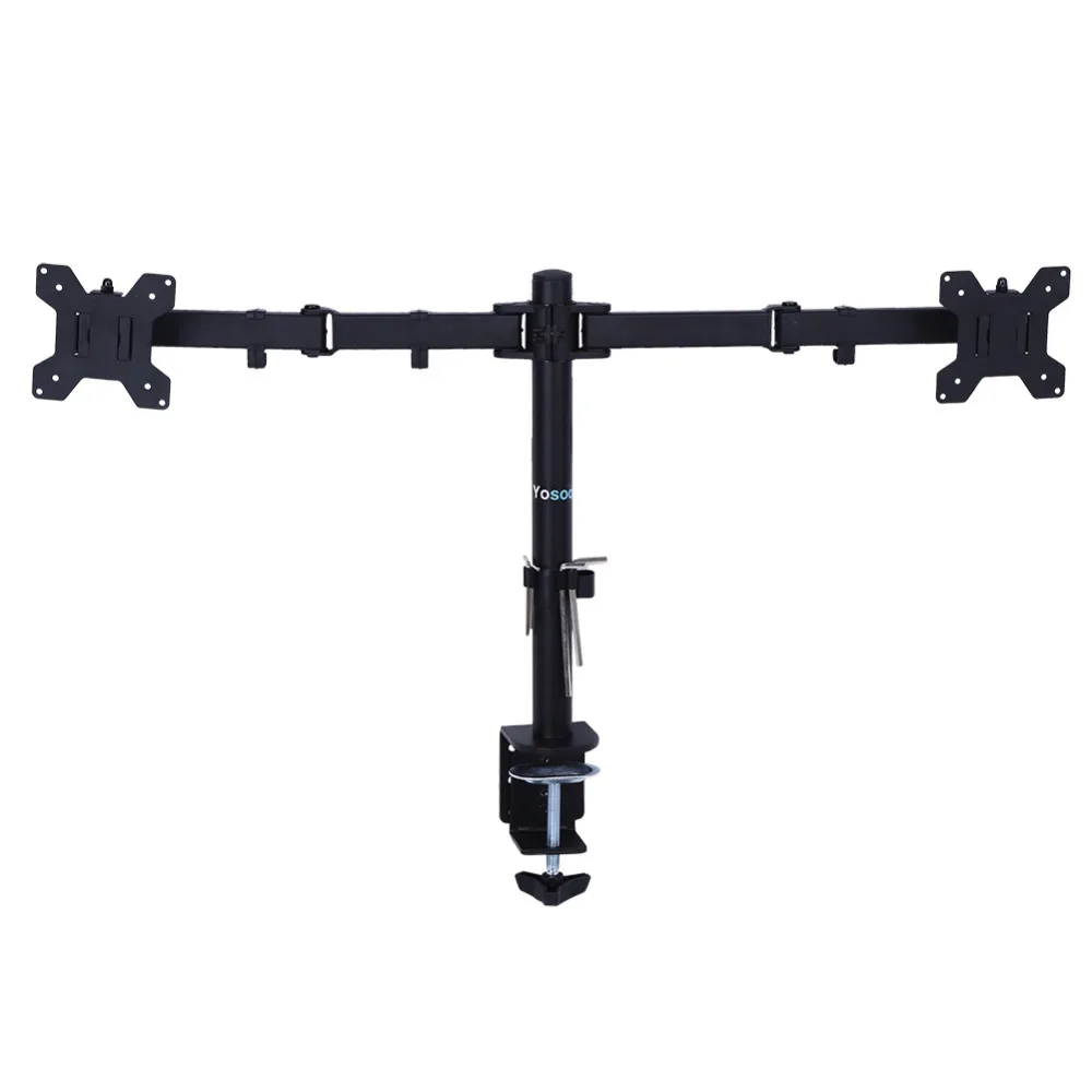 

13-27" Dual Arm Monitor LED LCD Screen VESA Display Bracket Stand Desk TV Mount Bracket Clamp Dropshipping