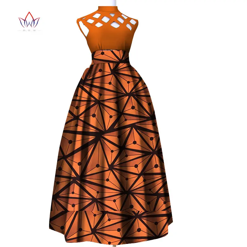 

Hot African Women Clothing Dashiki Bazin Riche Fashion Hollow Long Dress of Summer Traditional Print Stand Neck for Lady WY4942