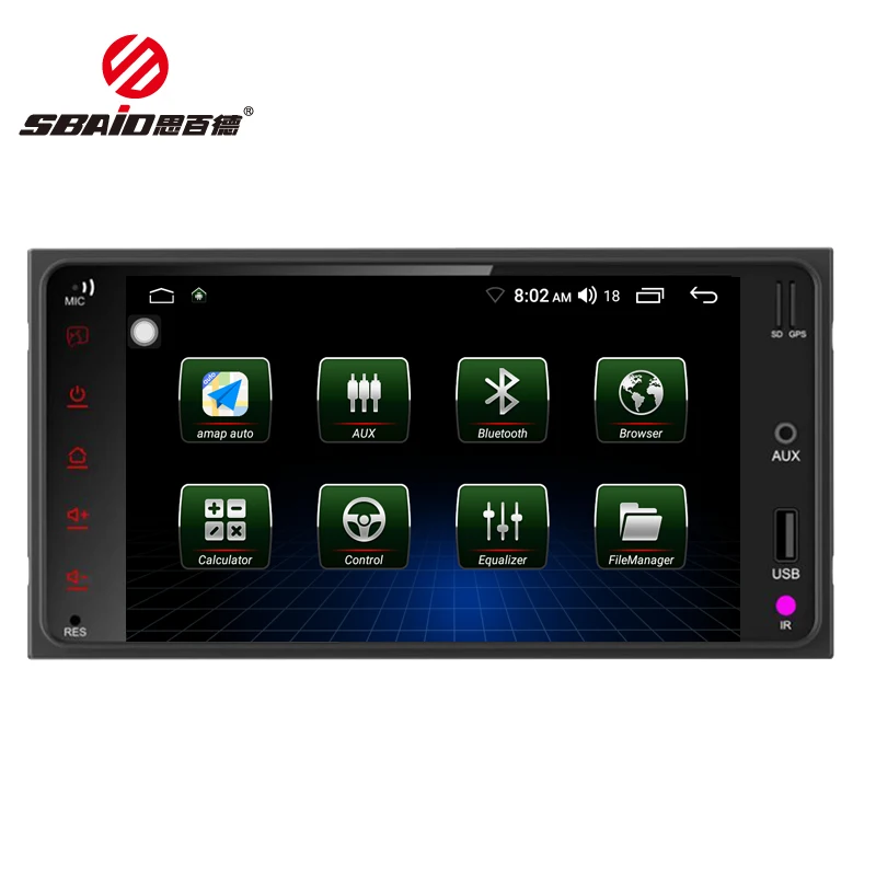 Top Sbaid Andriod 8.1 Multimedia ForToyota Corolla 2 Din Unversal Car Radio With Navigation  Mirror LINK Wifi Car Stereo GPS player 3