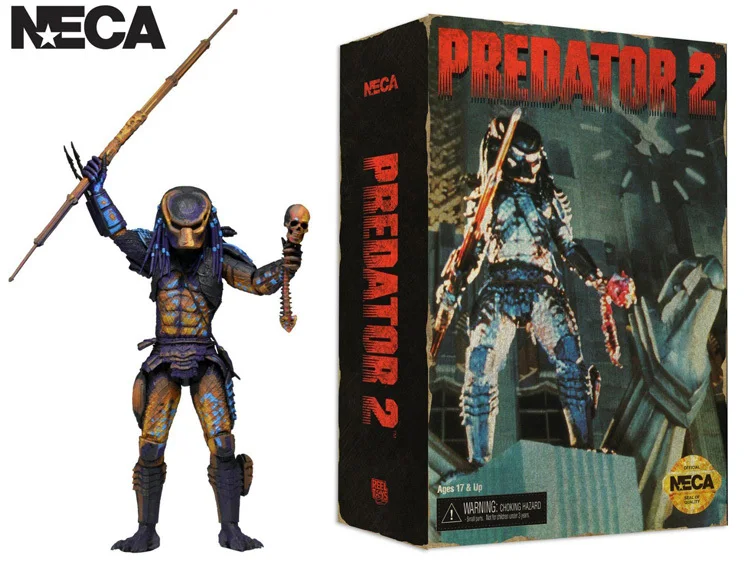 NECA Хищник город Охотник Видео игра внешний вид копье трофей череп умный диск 7