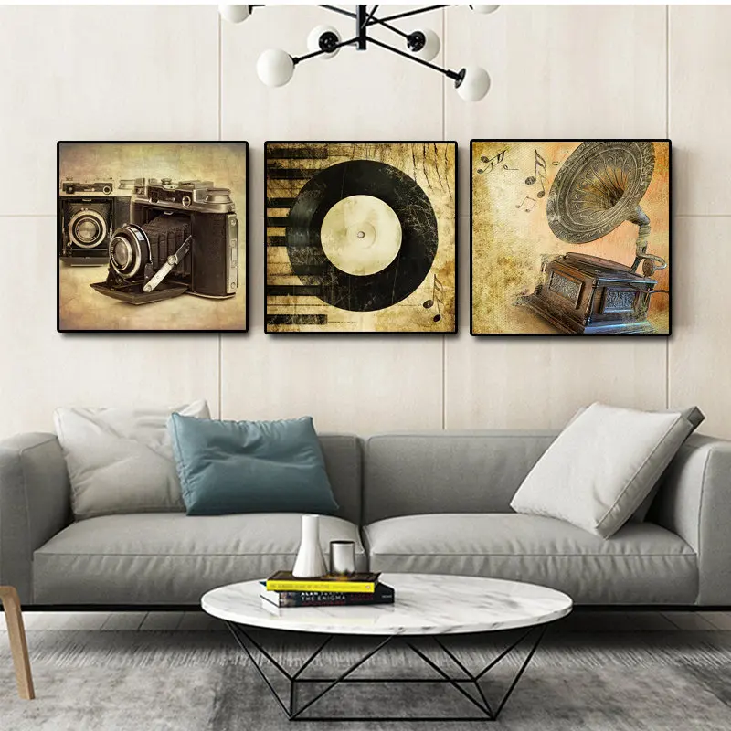 

Single Big Size Wall Pictures Art Retro Music Instrument Canvas Print Posters Modern Canvas Paintings For Living Room Unframed