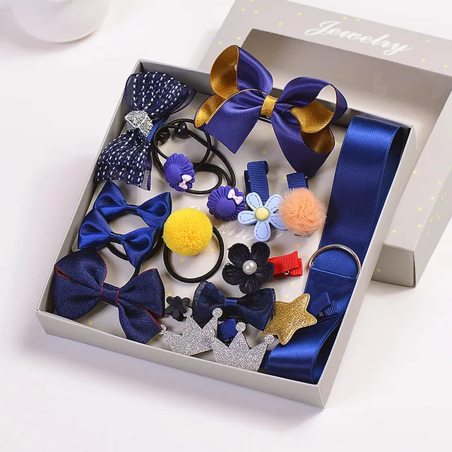 17pcs/set Gift Box Packing Girl Hair Accessories Hair Decor Cute